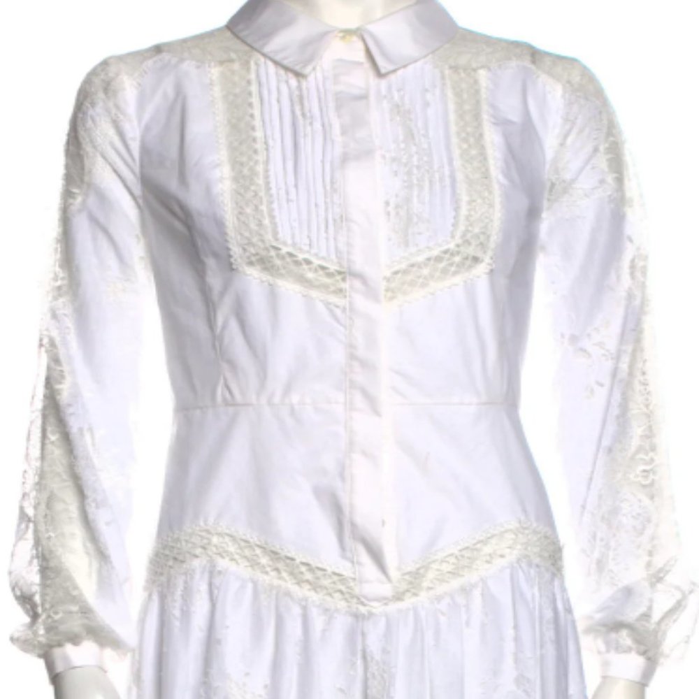 SELF-PORTRAIT V-Neck Midi Length Dress Size: S | US4, UK8